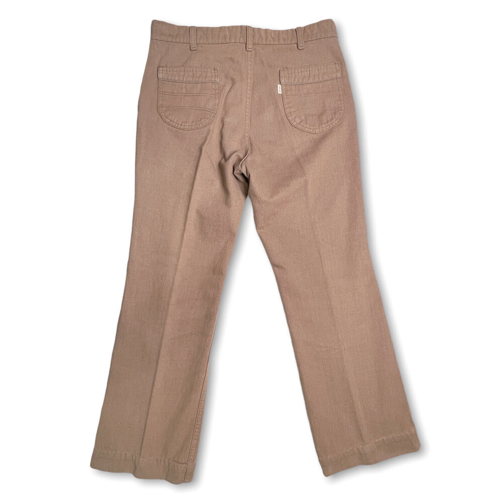 Vintage Levi's Chino Pants SIZE 31x27 Pink Rose Flat Front Tailored Leg Crease - Picture 2 of 11